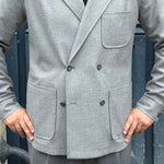 Veste croisée gris clair laine et cachemire Loro Piana
