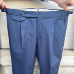 Pantalon napolitain coton stretch bleu marine