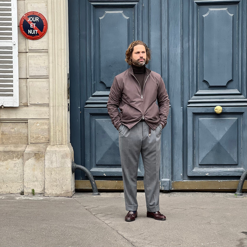 Blouson marron réversible