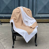 Plaid double-face cachemire blanc cassé camel