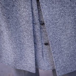 Manteau « Polo coat » chevron blanc cassé et noir