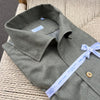 Chemise en flanelle de coton vert clair col POSITANO