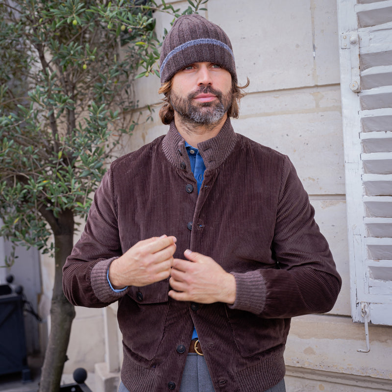 Blouson marron velours de coton