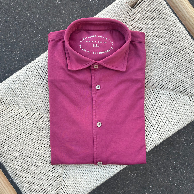 Chemise jersey de coton “GIZA” rouge