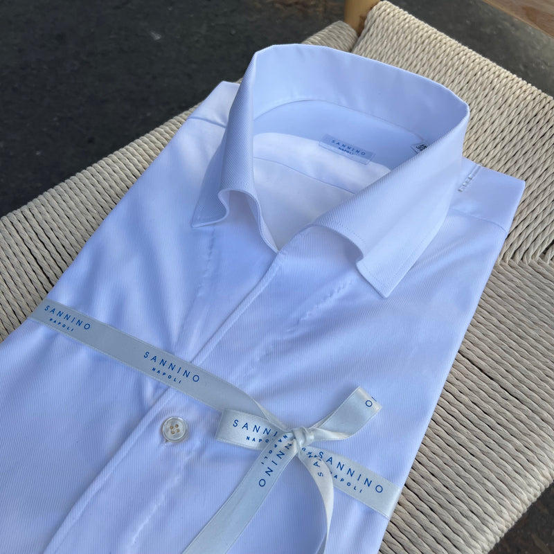 Chemise twill blanc col positano