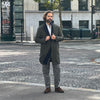 Manteau réversible PEAK cachemire bleu marine/vert