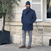 Manteau « car coat » croisé bleu napolitain