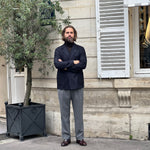 Veste croisée bleu marine laine et cachemire Loro Piana