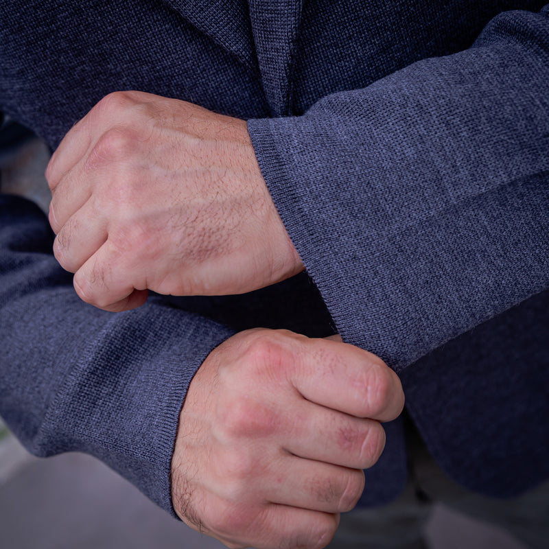 Veste en maille gris soutenu laine