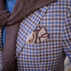 Veste napolitaine hivernale motif pied de poule laine lin et soie