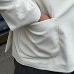 Veste en velours côtelé blanc cassé