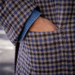 Veste napolitaine hivernale motif pied de poule laine lin et soie