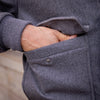 Blouson gris laine, cachemire et peau
