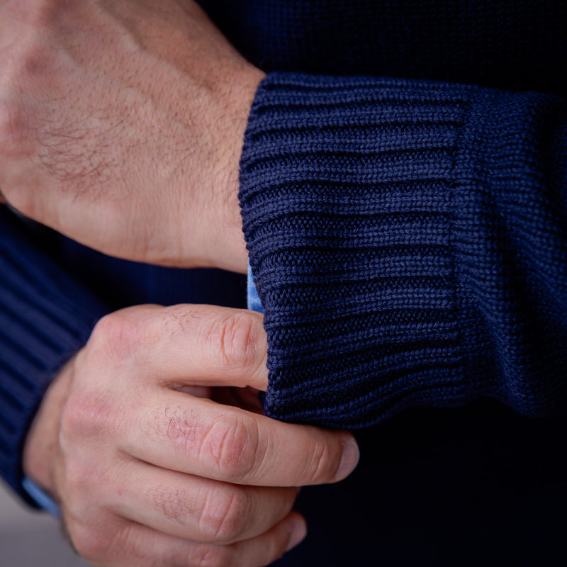 Gilet laine vierge bleu marine