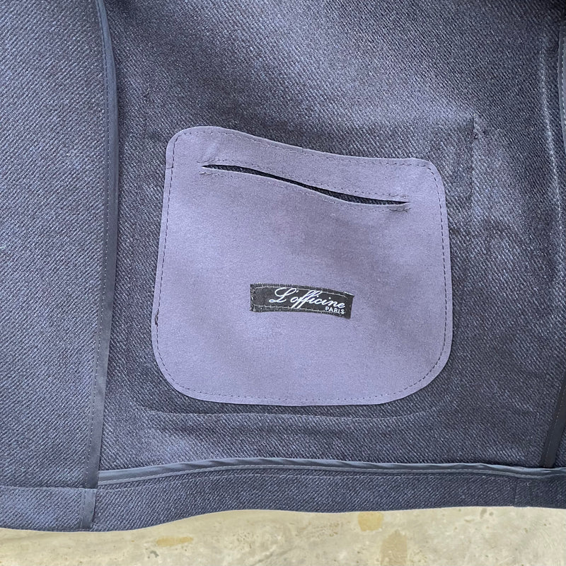 Veste croisée bleu marine laine et cachemire Loro Piana