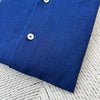 Chemise en denim flanelle bleu foncé col « button down »