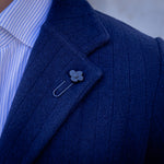 Veste en maille côtelée laine et cachemire bleu marine