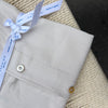 Chemise en flanelle de coton beige clair col POSITANO