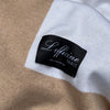 Plaid double-face cachemire blanc cassé camel
