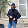 Saharienne bleu marine jersey laine et cachemire