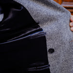 Manteau « Polo coat » chevron blanc cassé et noir