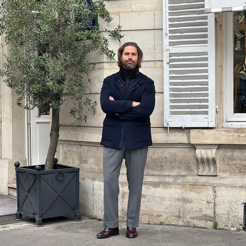 Parka en cachemire Loro Piana bleu marine