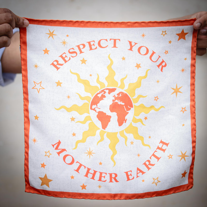 Pochette « RESPECT YOUR MOTHER EARTH » blanc
