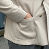 Veste croisée beige coton et cachemire