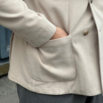 Veste croisée beige coton et cachemire