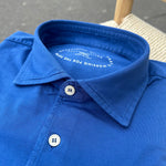Chemise jersey de coton “Giza” bleu électrique