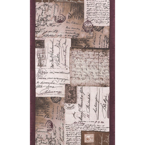 Écharpe voile de cachemire « AMERICAN POSTCARD » lie de vin