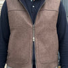 Gilet sans manches jersey de laine et cachemire marron