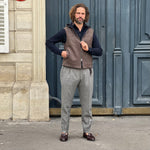 Gilet sans manches jersey de laine et cachemire marron
