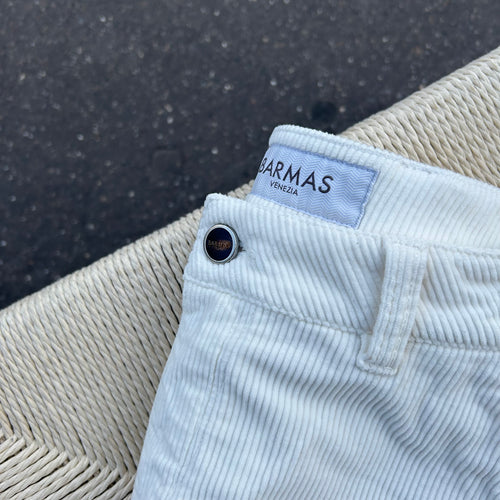 Pantalon chino HEAVY velours stretch  blanc