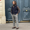 Gilet sans manches jersey de laine et cachemire bleu marine