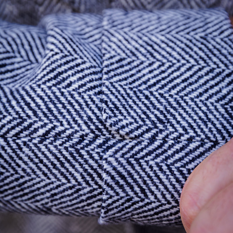 Manteau « Polo coat » chevron blanc cassé et noir