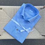Chemise bleu clair col positano en lin