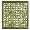 Foulard vert kaki motif carrés beige