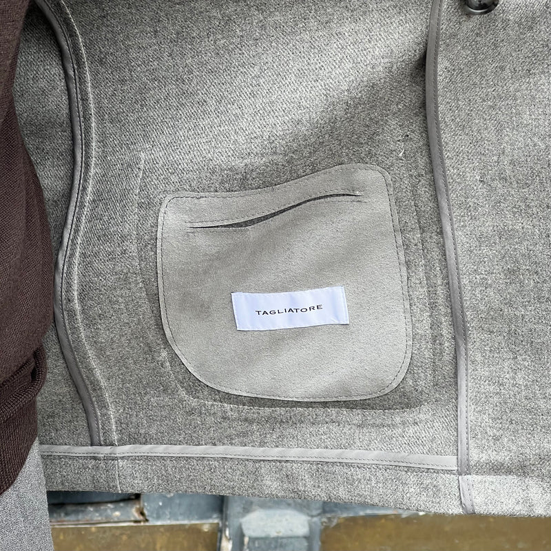 Veste croisée gris clair laine et cachemire Loro Piana