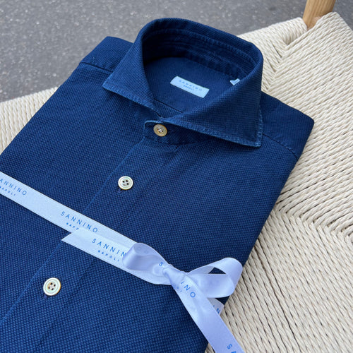 Chemise denim oxford bleu indigo