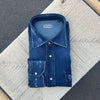 Chemise « used » en denim Texas bleu foncé