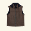 Gilet sans manches jersey de laine et cachemire marron