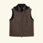Gilet sans manches jersey de laine et cachemire marron