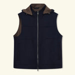 Gilet sans manches jersey de laine et cachemire bleu marine