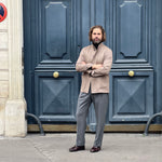 Veste col officier camel laine chameau