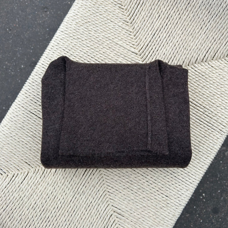 Pull col roulé cachemire marron