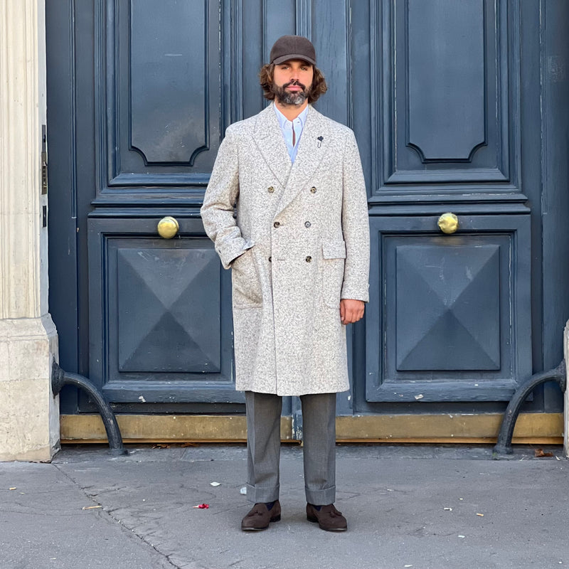 Manteau « polo coat » gris chiné