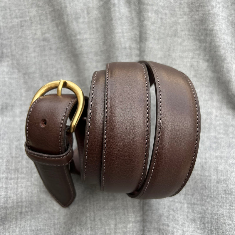 Ceinture « old fashion » cuir marron