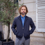 Blouson bleu marine réversible