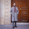 Manteau « Polo coat » chevron blanc cassé et noir